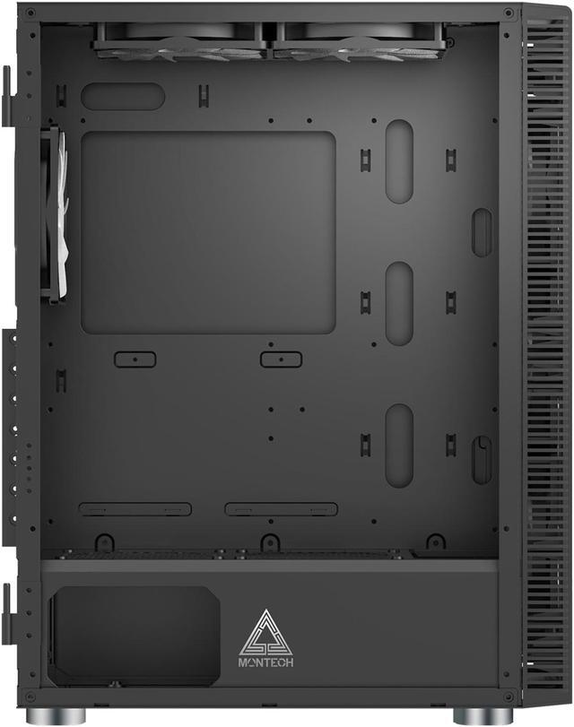 Alt view image 3 of 8 - Montech X3 Mesh , 3 x 140mm& 3 x 120mm Fixed RGB Lighting Fans (Pre-Installed) ATX Mid-Tower PC Gaming Case, USB3.0, Door Open Tempered Glass Side Panel, High Airflow, Black