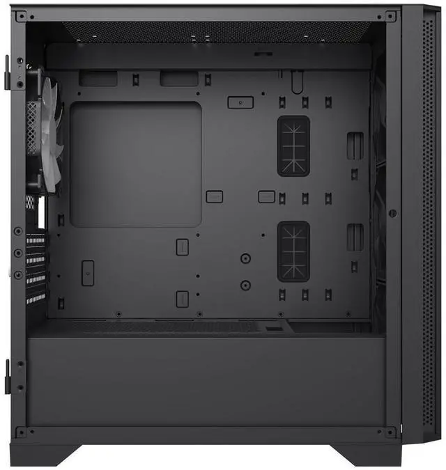 Alt view image 4 of 7 - Montech AIR 100 ARGB MICRO-ATX Tower with Four ARGB Fans Pre Installed, Ultra-Minimalist Design, Fine Mesh Front Panel, High Airflow, Unique Side Swivel Tempered Glass, Dust Protection, Black