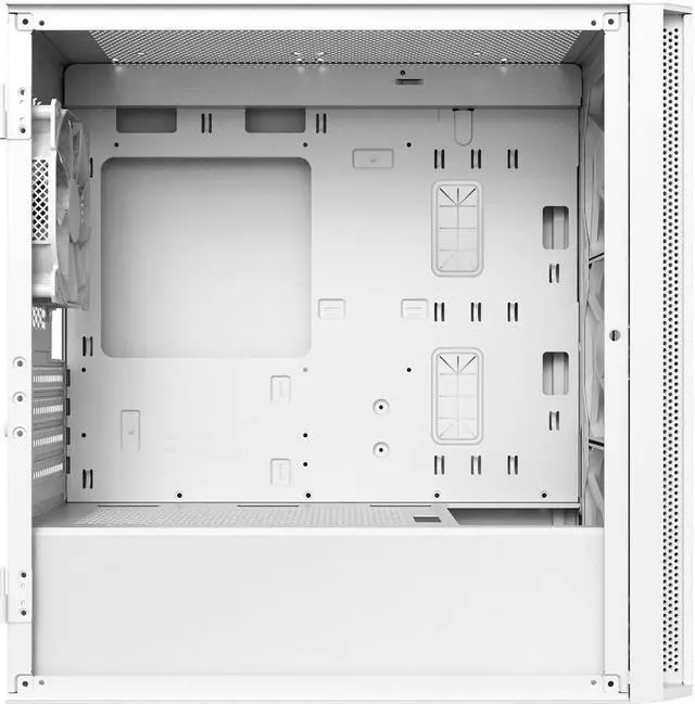 Alt view image 6 of 8 - Montech AIR 100 ARGB MICRO-ATX Tower with Four ARGB Fans Pre Installed, Ultra-Minimalist Design, Fine Mesh Front Panel, High Airflow, Unique Side Swivel Tempered Glass, Dust Protection, White