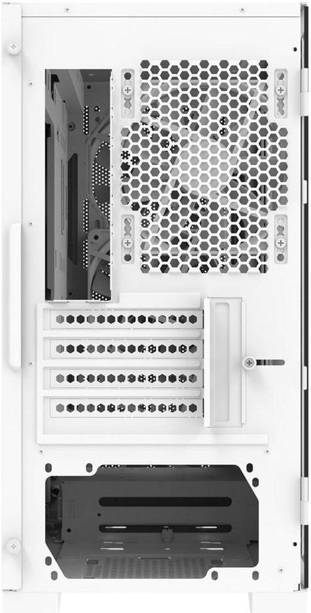 Alt view image 7 of 8 - Montech AIR 100 ARGB MICRO-ATX Tower with Four ARGB Fans Pre Installed, Ultra-Minimalist Design, Fine Mesh Front Panel, High Airflow, Unique Side Swivel Tempered Glass, Dust Protection, White