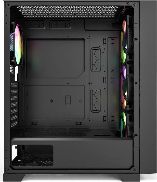Alt view image 5 of 8 - Montech AIR 1000 Premium Black ATX Mid Tower Case /3 x 140mm,1 x 120mm ARGB Fans Pre-installed/Swivel Glass Side Panel /Mesh and Tempered Glass front panel