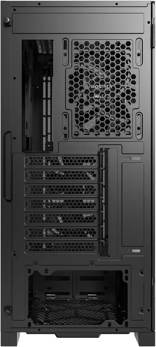 Alt view image 3 of 14 - MONTECH SKY ONE LITE ATX Gaming Computer Case with 3 High Airflow Fans, Mesh Front Panel Tempered Glass, ATX Micro-ATX PC Case Mid Tower with ARGB Lighting Strip, TYPE-C & Dual USB 3.0 Ports