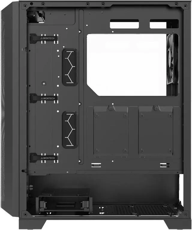 Alt view image 4 of 14 - MONTECH SKY ONE LITE ATX Gaming Computer Case with 3 High Airflow Fans, Mesh Front Panel Tempered Glass, ATX Micro-ATX PC Case Mid Tower with ARGB Lighting Strip, TYPE-C & Dual USB 3.0 Ports
