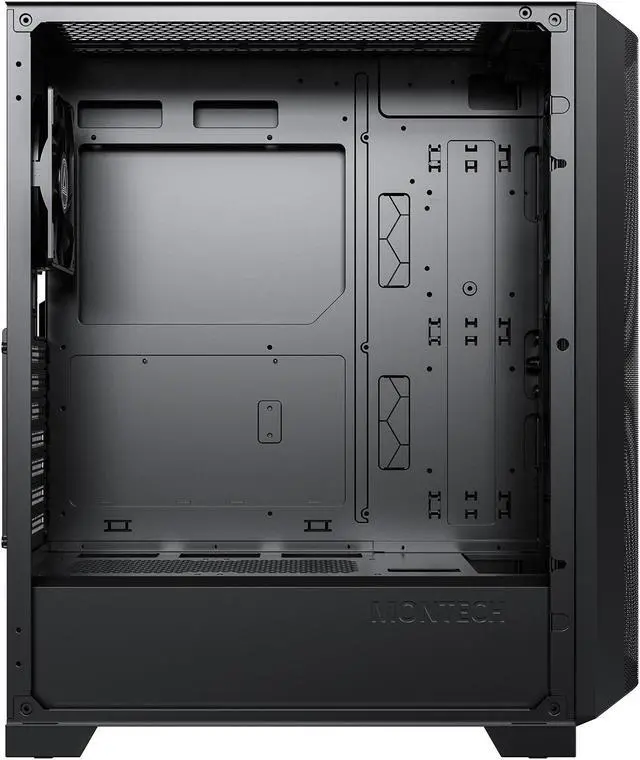 Alt view image 5 of 14 - MONTECH SKY ONE LITE ATX Gaming Computer Case with 3 High Airflow Fans, Mesh Front Panel Tempered Glass, ATX Micro-ATX PC Case Mid Tower with ARGB Lighting Strip, TYPE-C & Dual USB 3.0 Ports