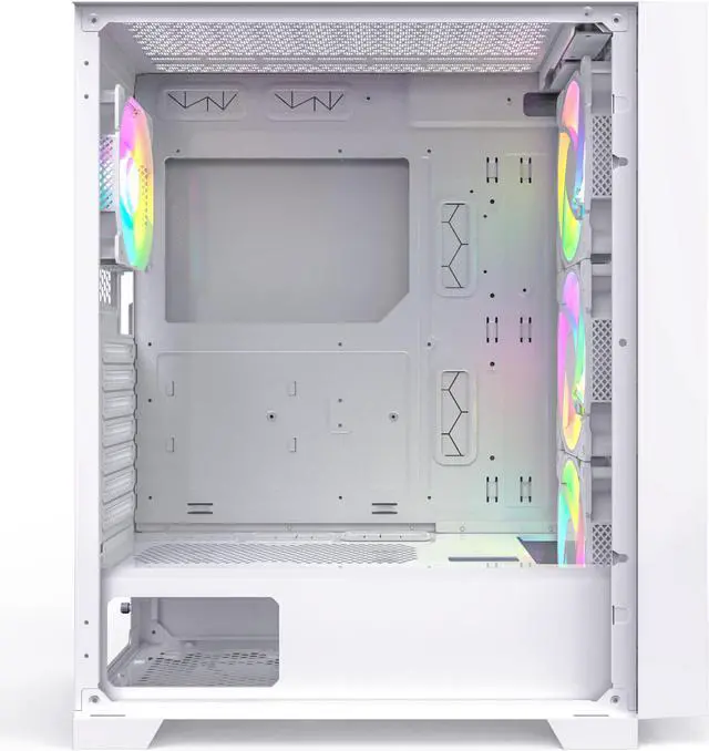 Alt view image 5 of 8 - Montech AIR 1000 Premium White ATX Mid Tower Case /3 x 140mm,1 x 120mm ARGB Fans Pre-installed/Swivel Glass Side Panel /Mesh and Tempered Glass front panel