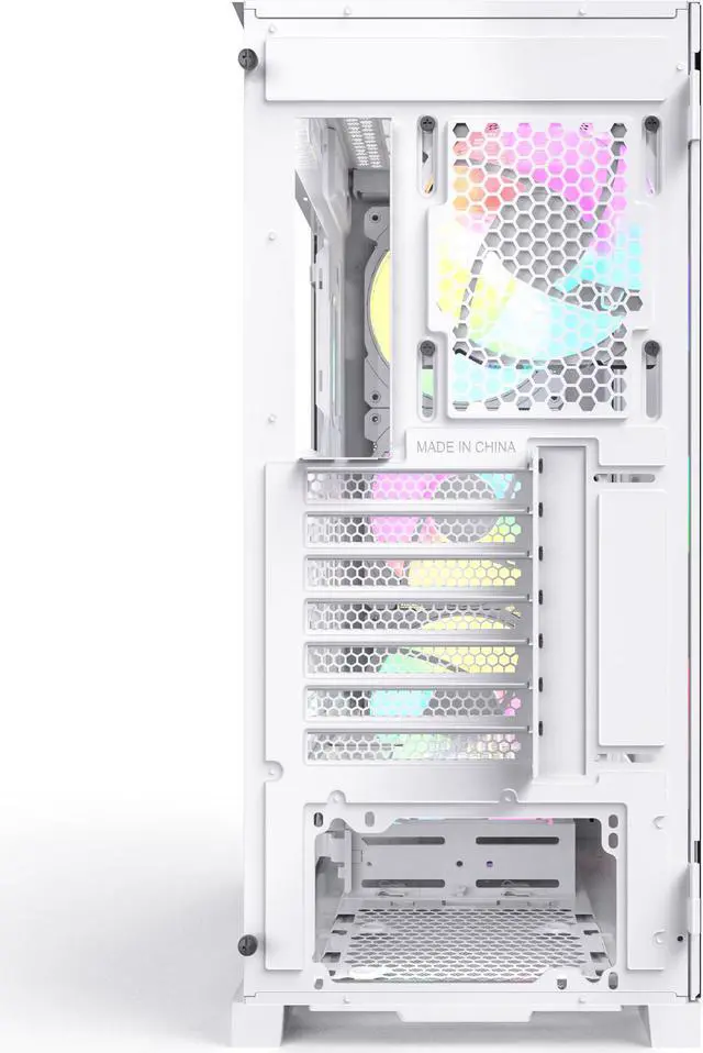 Alt view image 6 of 8 - Montech AIR 1000 Premium White ATX Mid Tower Case /3 x 140mm,1 x 120mm ARGB Fans Pre-installed/Swivel Glass Side Panel /Mesh and Tempered Glass front panel