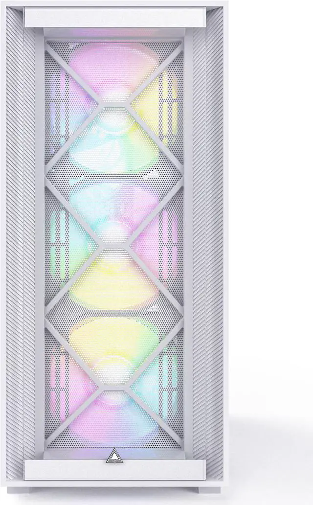 Alt view image 4 of 8 - Montech AIR 1000 Premium White ATX Mid Tower Case /3 x 140mm,1 x 120mm ARGB Fans Pre-installed/Swivel Glass Side Panel /Mesh and Tempered Glass front panel