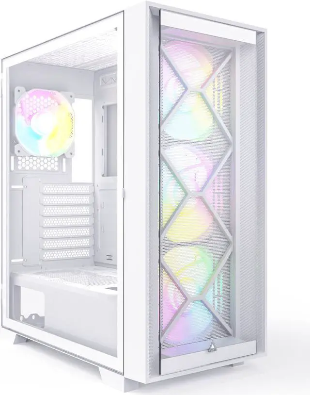 Main image of Montech AIR 1000 Premium White ATX Mid Tower Case /3 x 140mm,1 x 120mm ARGB Fans Pre-installed/Swivel Glass Side Panel /Mesh and Tempered Glass front panel