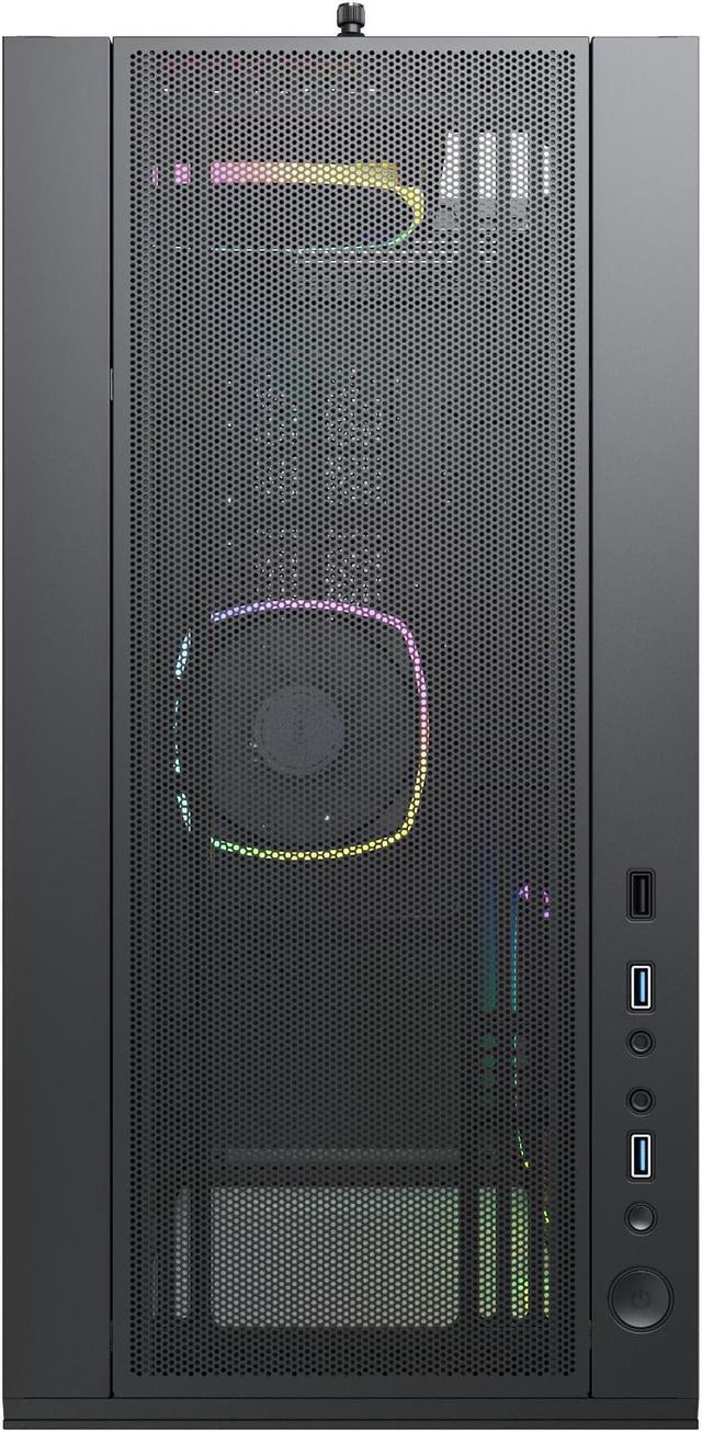 Alt view image 8 of 8 - Montech Sky Two ATX Gaming Mid Tower Computer Case | Dual Tempered Glass | 4X PWM ARGB Fans Pre-Installed | Type C | High Airflow Performance | Black