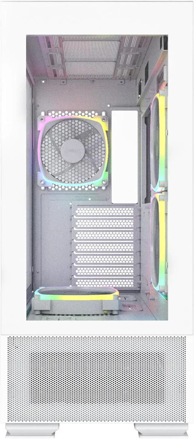 Alt view image 5 of 8 - Montech Sky Two, Dual Tempered Glass, 4X PWM ARGB Fans Pre-Installed, ATX Gaming Mid Tower Computer Case, Type C, High Airflow Performance- White