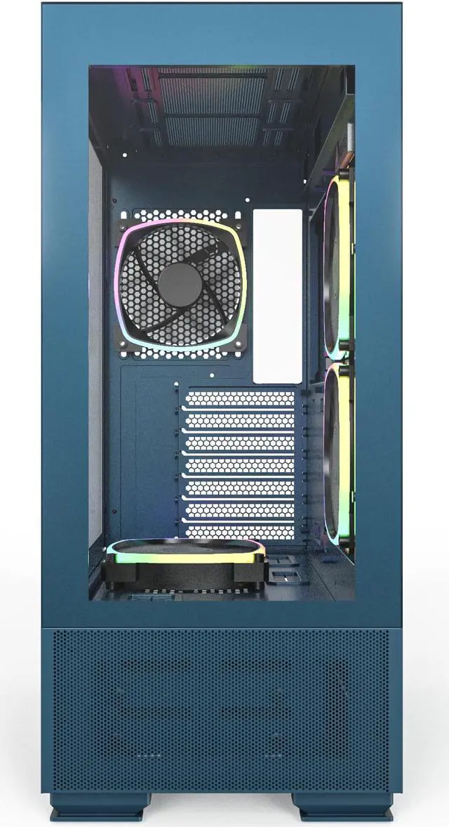 Alt view image 5 of 8 - Montech Sky Two, Dual Tempered Glass, 4X PWM ARGB Fans Pre-Installed, ATX Gaming Mid Tower Computer Case, Type C, High Airflow Performance- Morocco Blue