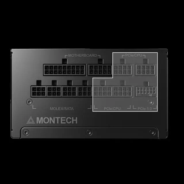 Alt view image 3 of 7 - MONTECH Titan Gold 1200W High-End ATX Gaming Power Supply - 80 Plus Gold & Cybenetics Gold - Fully Modular - ATX 3.0 Standard Compatible - PCIe 5.0 Connector Ready - New 12VHPWR