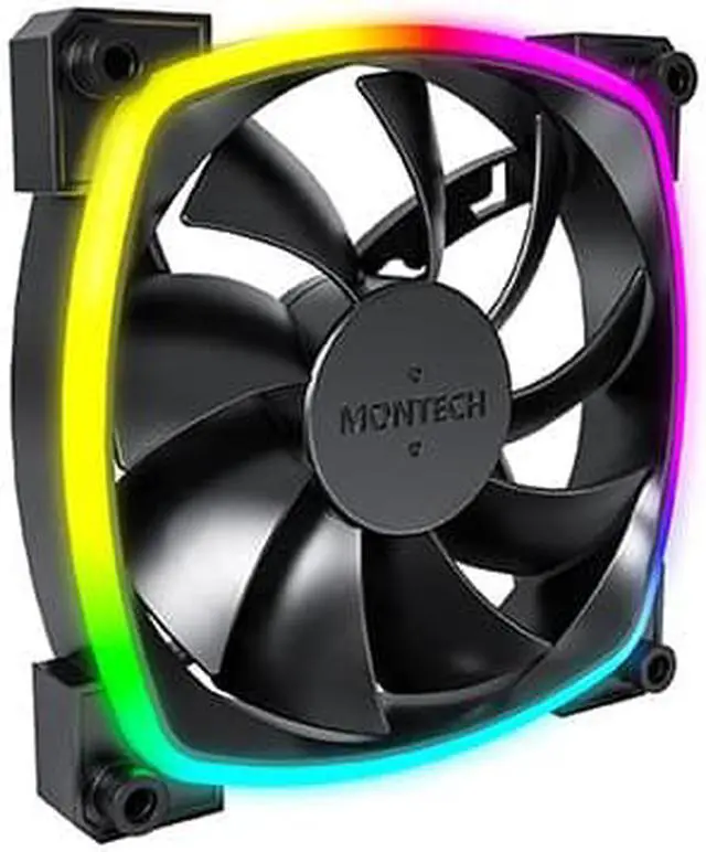 Alt view image 3 of 7 - Montech AX 120 ARGB Fan  1600PWM, High-End Durability, Silent Performance, and Stunning ARGB Design (120mm, Black)