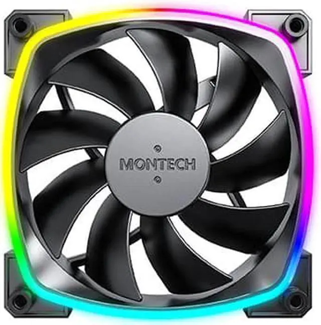 Main image of Montech AX 120 ARGB Fan  1600PWM, High-End Durability, Silent Performance, and Stunning ARGB Design (120mm, Black)