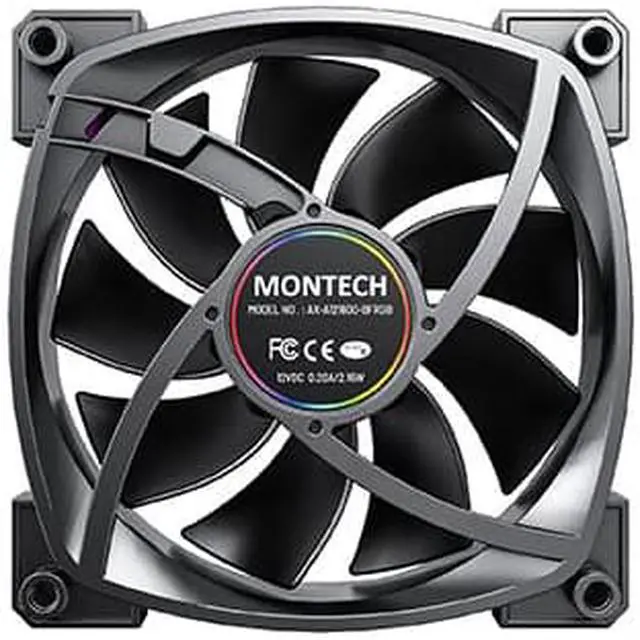 Alt view image 5 of 7 - Montech AX 120 ARGB Fan  1600PWM, High-End Durability, Silent Performance, and Stunning ARGB Design (120mm, Black)