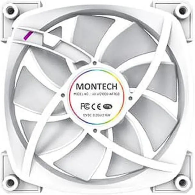 Alt view image 5 of 7 - Montech AX 120 ARGB Fan  1600PWM, High-End Durability, Silent Performance, and Stunning ARGB Design (120mm, White)