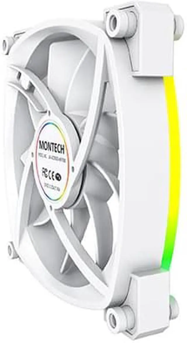 Alt view image 6 of 7 - Montech AX 120 ARGB Fan  1600PWM, High-End Durability, Silent Performance, and Stunning ARGB Design (120mm, White)