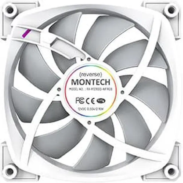 Alt view image 6 of 7 - Montech RX 120 ARGB Reversed Fan  1600PWM, High-End Durability, Silent Performance, and Stunning ARGB Design (120mm, White)
