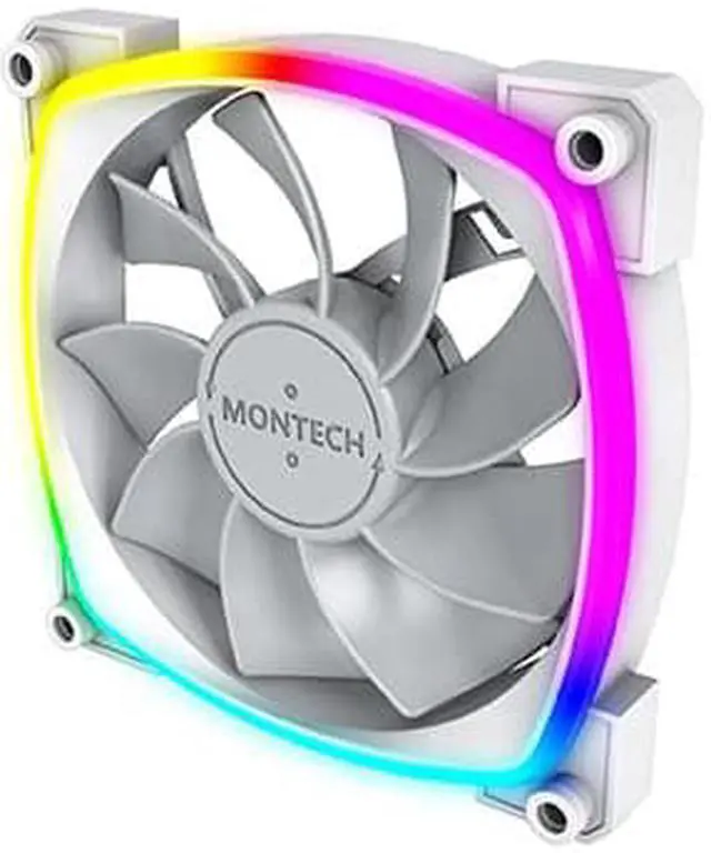 Alt view image 2 of 7 - Montech RX 120 ARGB Reversed Fan  1600PWM, High-End Durability, Silent Performance, and Stunning ARGB Design (120mm, White)