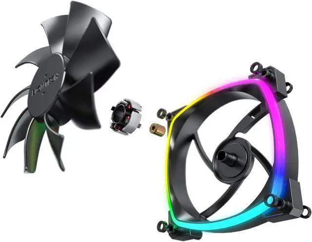 Alt view image 7 of 7 - Montech AX 120 ARGB Fan  1600PWM, High-End Durability, Silent Performance, and Stunning ARGB Design (120mm, Black)