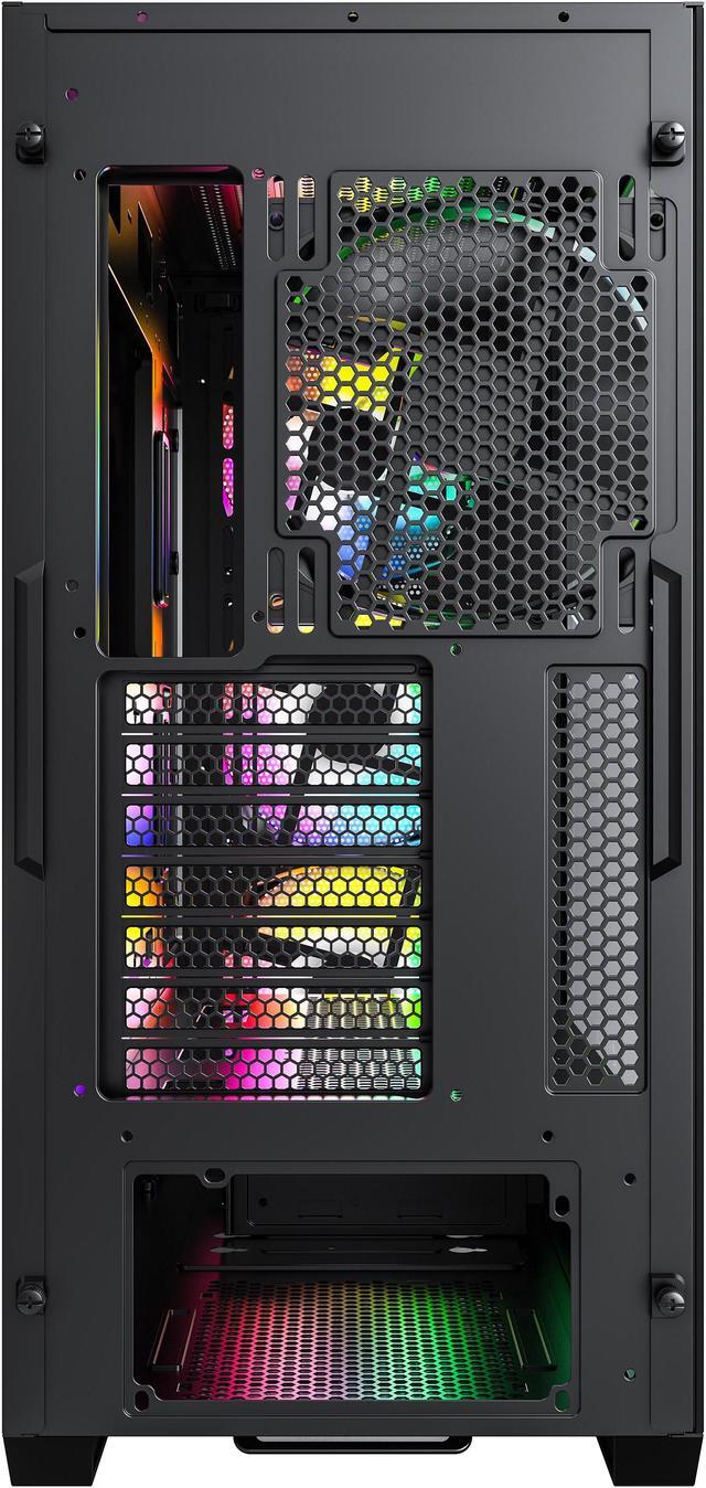 Alt view image 5 of 6 - Montech AIR 903 MAX, E-ATX Mid Tower Case, High Airflow, 3x 140mm ARGB PWM & 1x 140mm PWM Fans Pre-installed, Tempered Glass Side Panel, Mesh Front, TYPE-C, Support 4090 GPUs, Black