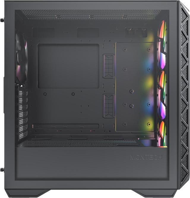 Alt view image 2 of 6 - Montech AIR 903 MAX, E-ATX Mid Tower Case, High Airflow, 3x 140mm ARGB PWM & 1x 140mm PWM Fans Pre-installed, Tempered Glass Side Panel, Mesh Front, TYPE-C, Support 4090 GPUs, Black