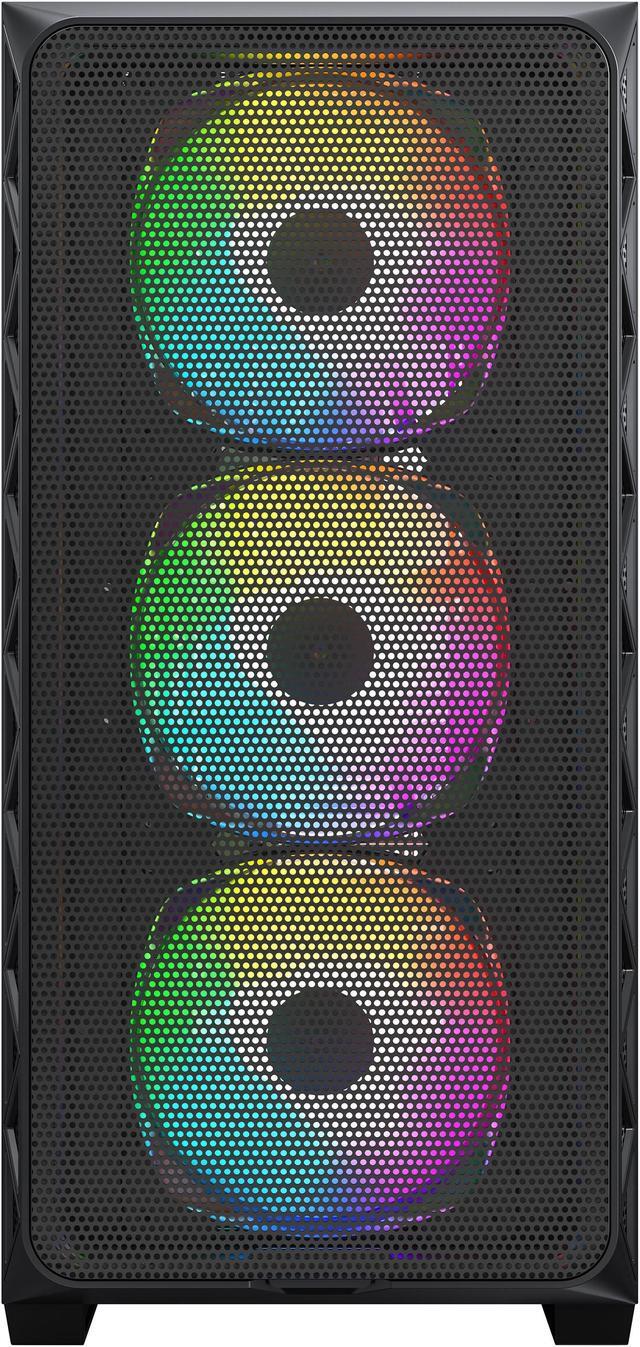 Alt view image 3 of 6 - Montech AIR 903 MAX, E-ATX Mid Tower Case, High Airflow, 3x 140mm ARGB PWM & 1x 140mm PWM Fans Pre-installed, Tempered Glass Side Panel, Mesh Front, TYPE-C, Support 4090 GPUs, Black