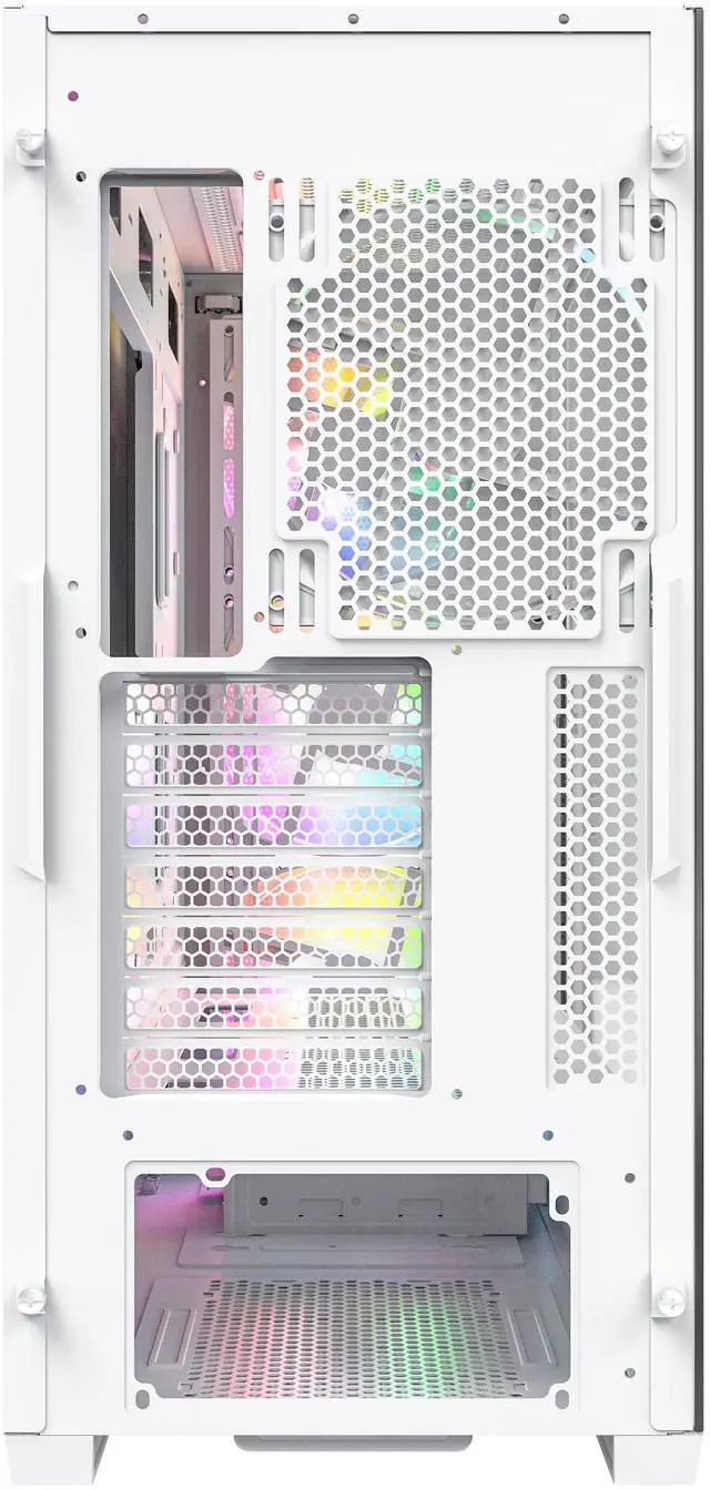 Alt view image 5 of 8 - Montech AIR 903 MAX, E-ATX Mid Tower Case, High Airflow, 3x 140mm ARGB PWM & 1x 140mm PWM Fans Pre-installed, Tempered Glass Side Panel, Mesh Front, TYPE-C, Support 4090 GPUs, White