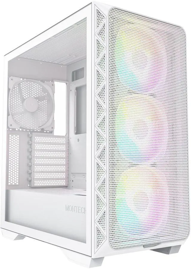 Main image of Montech AIR 903 MAX, E-ATX Mid Tower Case, High Airflow, 3x 140mm ARGB PWM & 1x 140mm PWM Fans Pre-installed, Tempered Glass Side Panel, Mesh Front, TYPE-C, Support 4090 GPUs, White