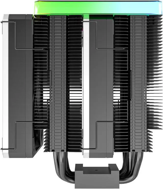 Alt view image 10 of 14 - Montech Metal DT24 Premium, High Performance Dual-Tower CPU Cooler, with 2X Metal 120 PWM Fans, ARGB Aluminum Top Cover, 270W TDP, Intel LGA 1851, 1700, 1200 / AMD AM5, AM4 Compatible -  All Black