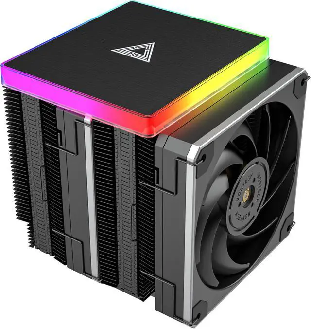 Main image of Montech Metal DT24 Premium, High Performance Dual-Tower CPU Cooler, with 2X Metal 120 PWM Fans, ARGB Aluminum Top Cover, 270W TDP, Intel LGA 1851, 1700, 1200 / AMD AM5, AM4 Compatible -  All Black