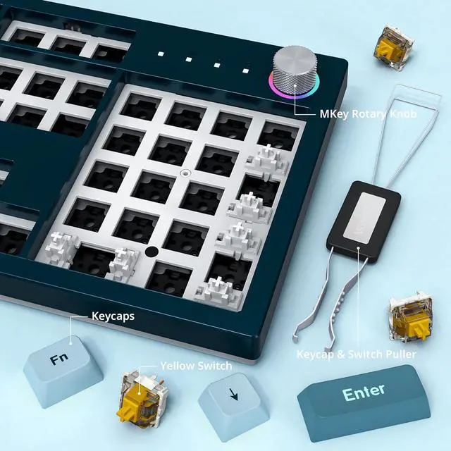 Alt view image 5 of 7 - Montech MKey Mechanical Gaming Keyboard: Customizable RGB LED, Premium MDA Profile PBT Keycap, Engineered Acoustics, Hot-Swappable, Gateron G Pro 2.0 Switches, Stunning Osaka Castle Theme, Freedom