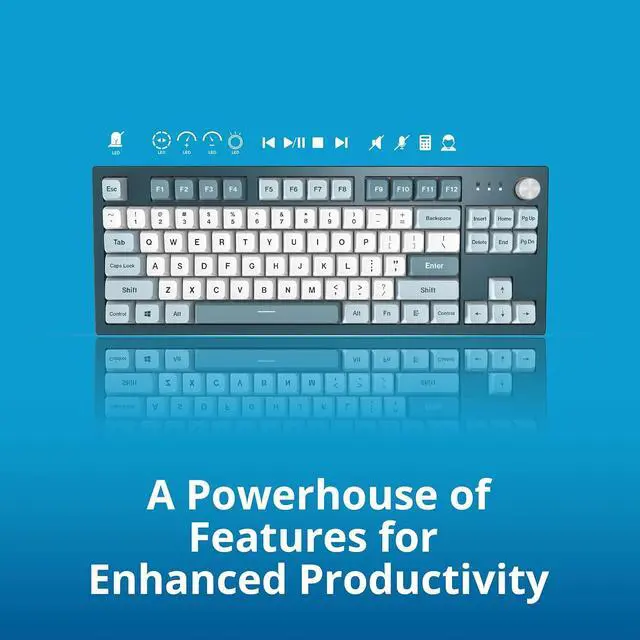 Alt view image 2 of 6 - Montech MKey TKL Mechanical Gaming Keyboard: Customizable RGB LED, Premium MDA Profile PBT Keycap, Engineered Acoustics, Hot-Swappable Gateron G Pro 2.0 Switches, Stunning Osaka Castle Theme, Freedom