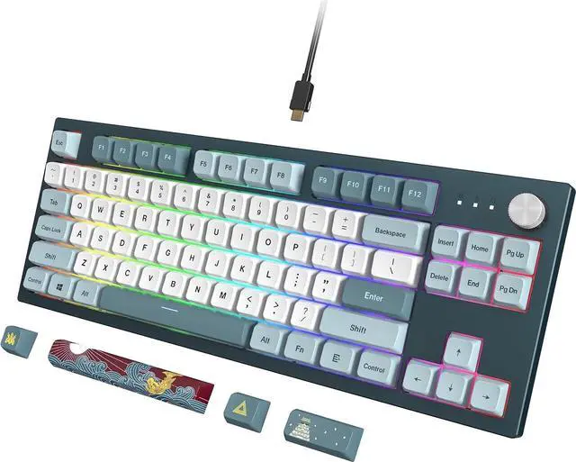 Main image of Montech MKey TKL Mechanical Gaming Keyboard: Customizable RGB LED, Premium MDA Profile PBT Keycap, Engineered Acoustics, Hot-Swappable Gateron G Pro 2.0 Switches, Stunning Osaka Castle Theme, Freedom