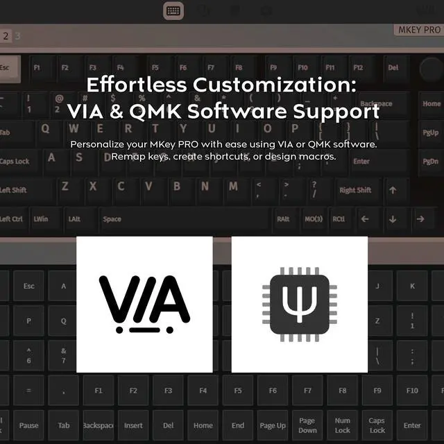 Alt view image 6 of 7 - MONTECH MKey PRO 75% TKL Wireless Mechanical Gaming Keyboard, Tri-Mode Bluetooth 5.2/2.4Ghz/USB-C, Hot-Swappable Gateron G Pro 3.0 Pre-lubed Switches, VIA & QMK Support - Brown Switch Freedom