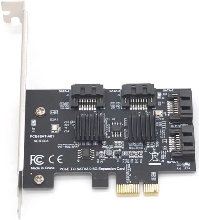 Alt view image 5 of 7 - Plugadget 4 Port SATA 6Gbps to PCI Express Controller Card PCI-e to SATA III Adapter Converter SATA 3.0 PCIE Riser Expansion Adapter Board for PC