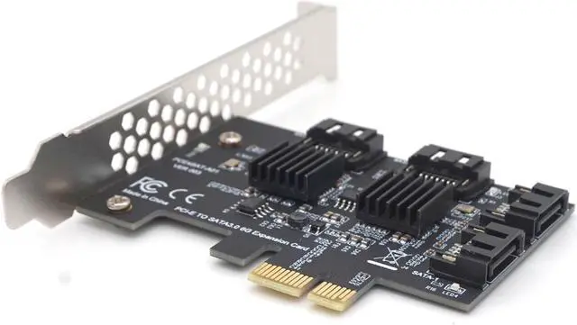 Alt view image 6 of 7 - Plugadget 4 Port SATA 6Gbps to PCI Express Controller Card PCI-e to SATA III Adapter Converter SATA 3.0 PCIE Riser Expansion Adapter Board for PC