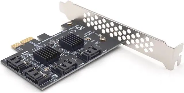 Alt view image 2 of 7 - Plugadget 4 Port SATA 6Gbps to PCI Express Controller Card PCI-e to SATA III Adapter Converter SATA 3.0 PCIE Riser Expansion Adapter Board for PC