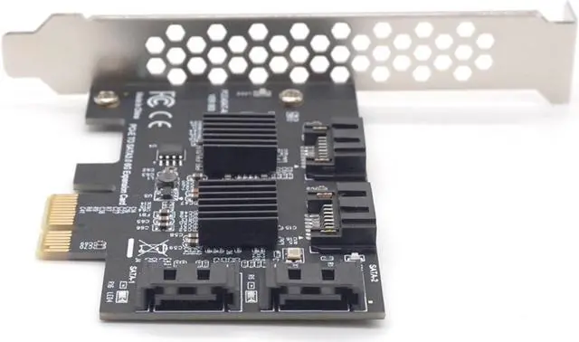 Alt view image 4 of 7 - Plugadget 4 Port SATA 6Gbps to PCI Express Controller Card PCI-e to SATA III Adapter Converter SATA 3.0 PCIE Riser Expansion Adapter Board for PC