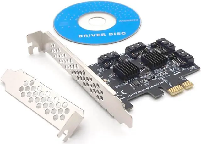 Alt view image 7 of 7 - Plugadget 4 Port SATA 6Gbps to PCI Express Controller Card PCI-e to SATA III Adapter Converter SATA 3.0 PCIE Riser Expansion Adapter Board for PC