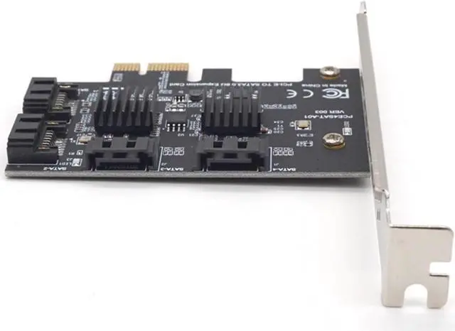 Alt view image 3 of 7 - Plugadget 4 Port SATA 6Gbps to PCI Express Controller Card PCI-e to SATA III Adapter Converter SATA 3.0 PCIE Riser Expansion Adapter Board for PC