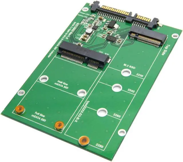 Alt view image 2 of 6 - Plugadget USB 3.0 to SATA 22pin 2.5 Hard Disk to 2 in 1 Combo Mini PCI- E 2 Lane M.2 NGFF & mSATA SSD Adapter Converter