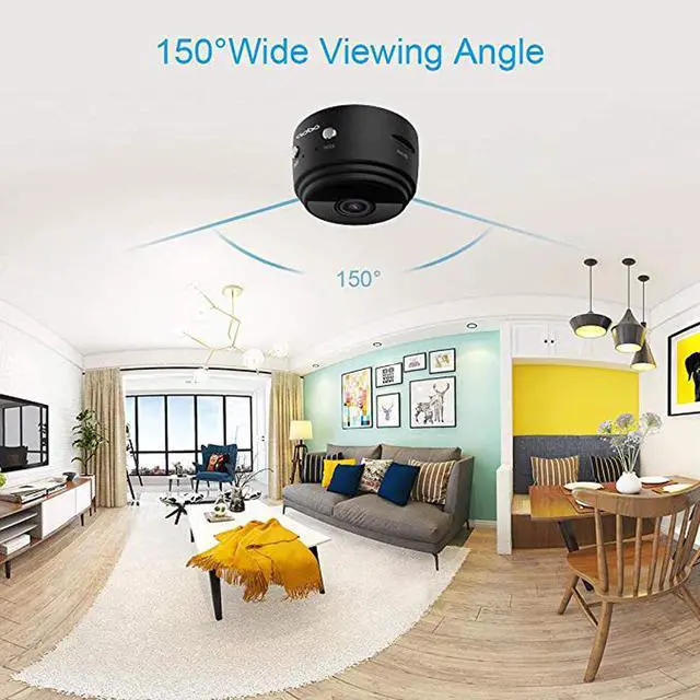 Alt view image 7 of 7 - Plugadget Home Security Camera, Wifi Mini Hidden Camera with Motion Detection Night Vision, HD 1080P,  Built-in Battery, 32 G Micro SD Card Included