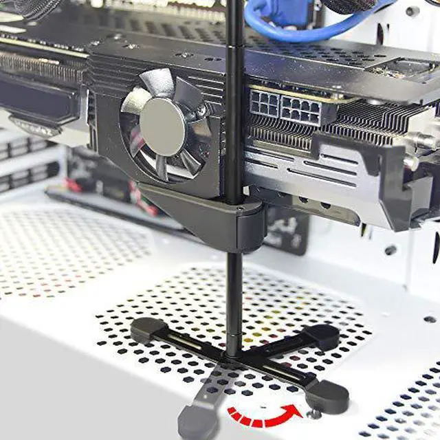 Alt view image 3 of 7 - Plugadget VGA GPU Graphics Card Holder, Universal VGA Graphics Card Holder, Adjustable, Steel, Holds 2 VGA Card for Computer Cases