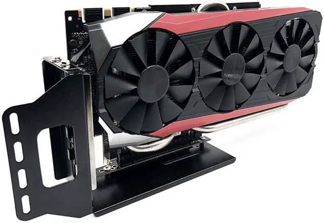 Alt view image 2 of 5 - Plugadget Vertical Graphics Card Holder Bracket GPU Mount with High Speed PCIe 3.0 x16 PCIE Riser Cable