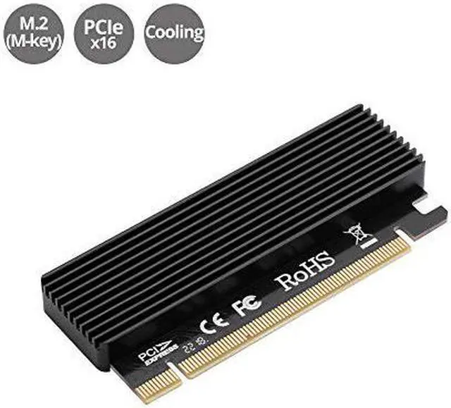Main image of Plugadget Full Speed M.2 M Key Nvme SSD to PCIe Adapter, PCI Express X16 Card with Heatsink, Supports Windows 7/8/ 10, Supports 2230, 2242, 2260, 2280 Form Factor M.2 SSDS
