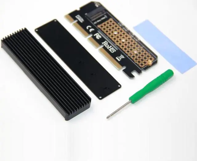 Alt view image 5 of 5 - Plugadget Full Speed M.2 M Key Nvme SSD to PCIe Adapter, PCI Express X16 Card with Heatsink, Supports Windows 7/8/ 10, Supports 2230, 2242, 2260, 2280 Form Factor M.2 SSDS