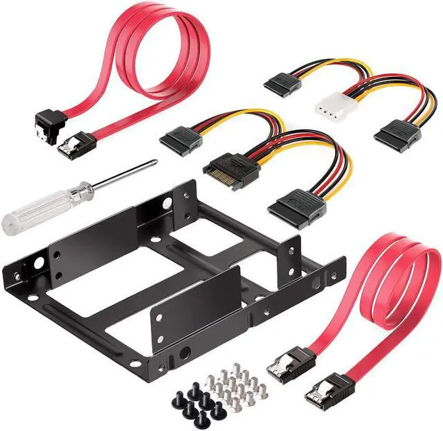 Main image of 2.5 inch SSD to 3.5 inch Internal Hard Disk Drive Mounting Kit Bracket (SATA Data Cables and Power Cables Included)