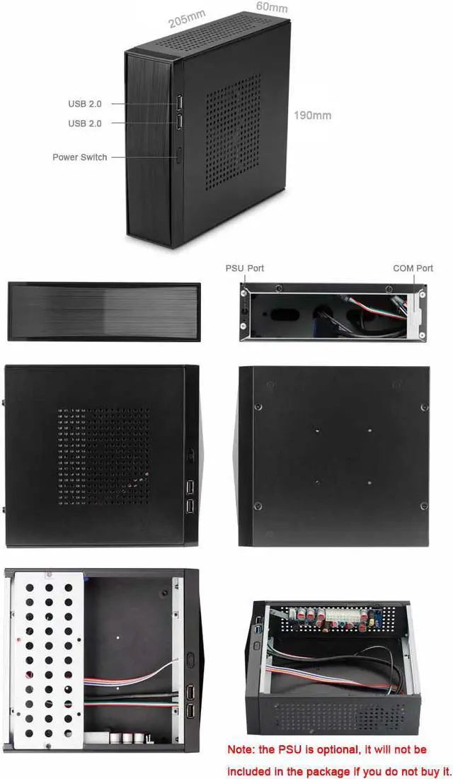 Alt view image 4 of 7 - Mini-ITX Chassis HTPC Case USB2.0 3.5'' HDD SECC 0.8mm Mini ITX Case HTPC Desktop Computer Cases
