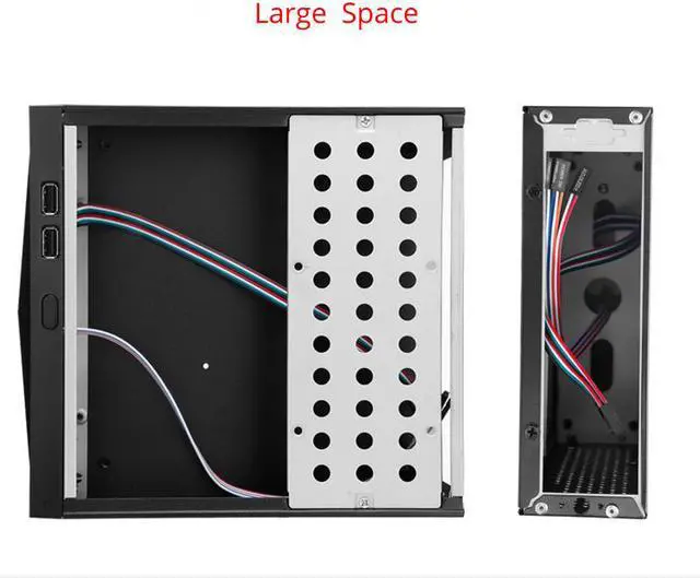 Alt view image 7 of 7 - Mini-ITX Chassis HTPC Case USB2.0 3.5'' HDD SECC 0.8mm Mini ITX Case HTPC Desktop Computer Cases